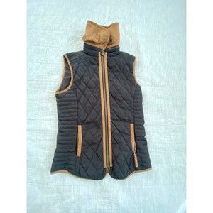 Cremieux quilted zip up vest with removable collar